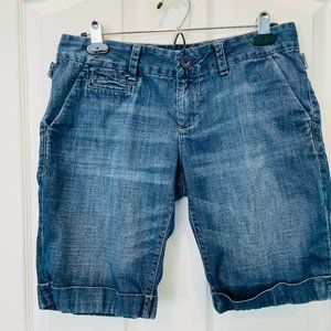 Maurices Blue Cuffed Denim Shorts 7/8